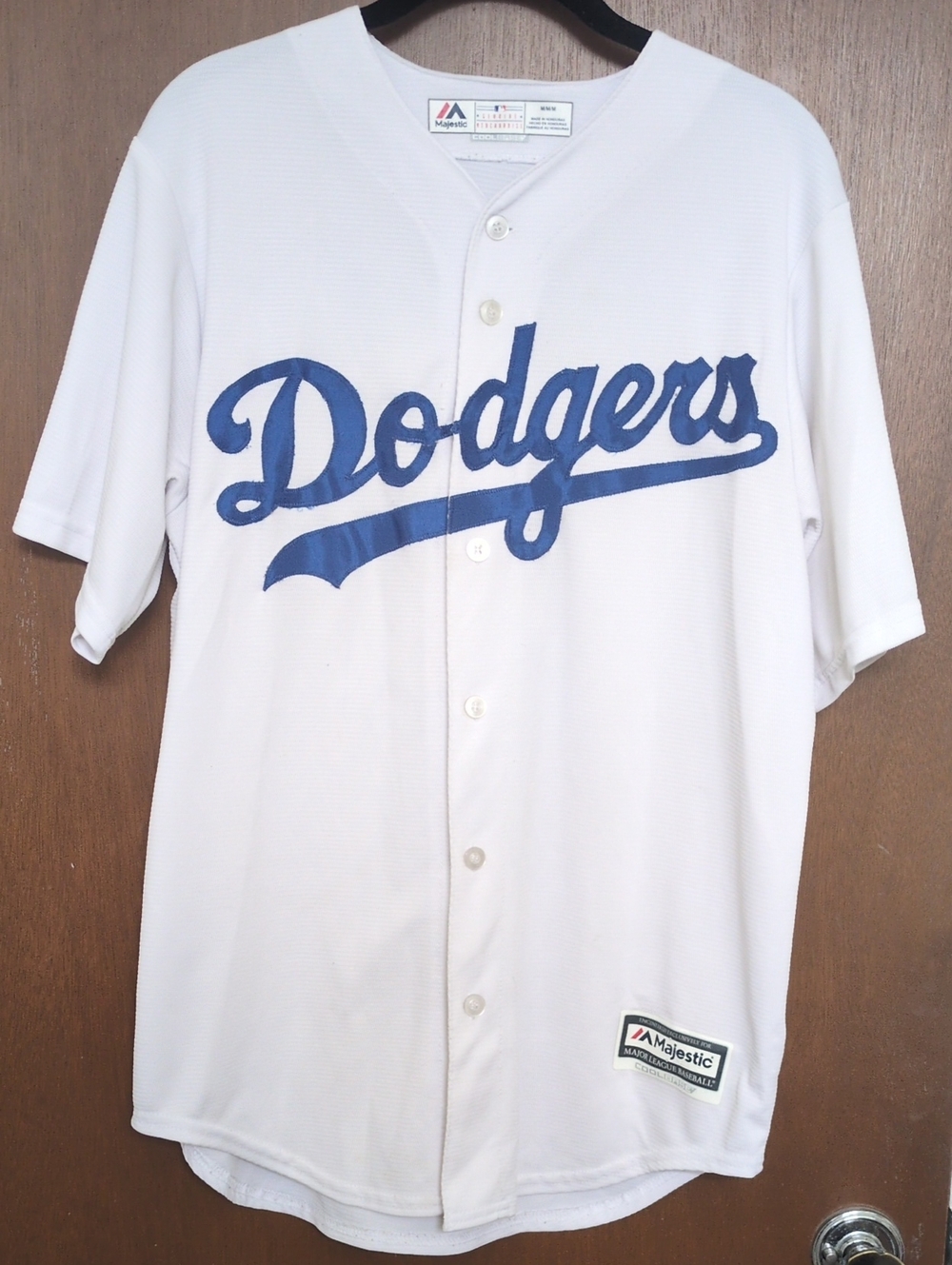 Majestic White Dodgers GREINKE 21 Button-Up Jersey